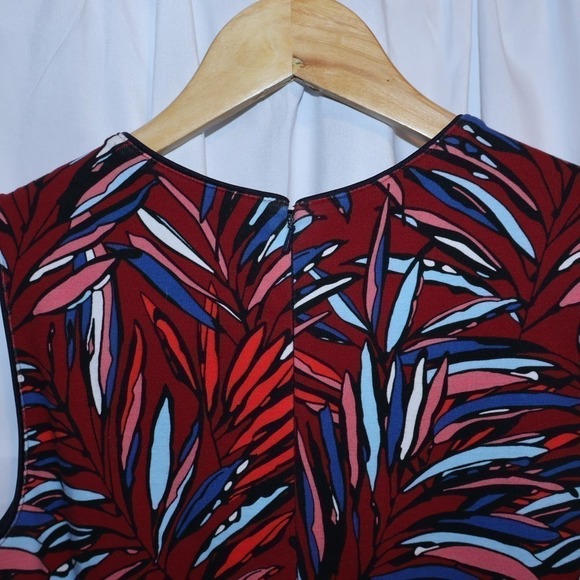 Lands End Sheath Dress Keyhole Bodice Womens Size 0 Back Zip Multicolor Heavywt - Picture 8 of 11